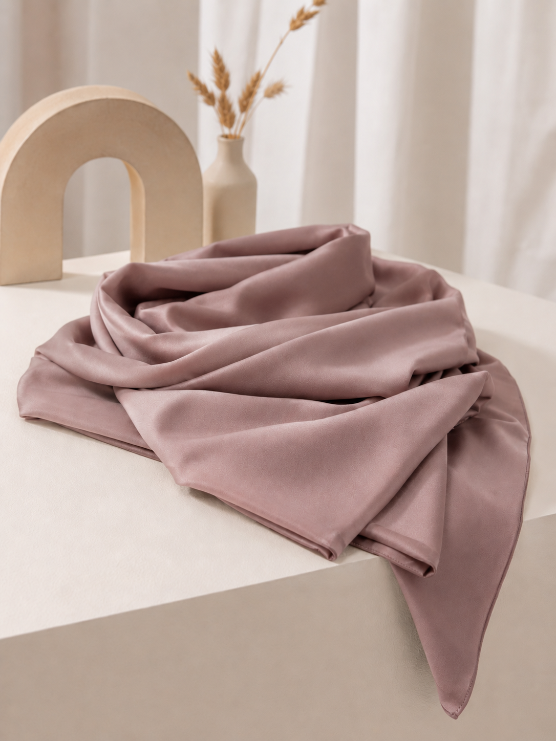 Foulard mauve rosé